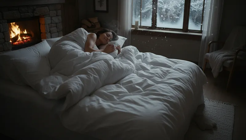 Illustration of duvet: A soft blanket for warmth in bed.