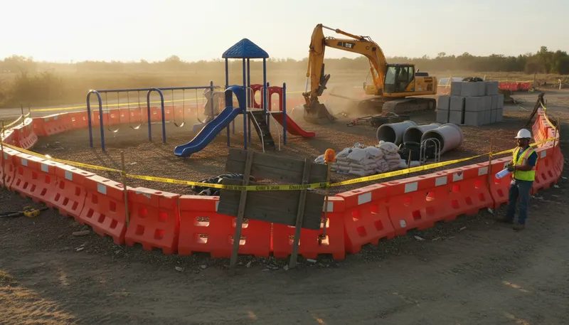 Illustration of under construction: Something is being built or improved.