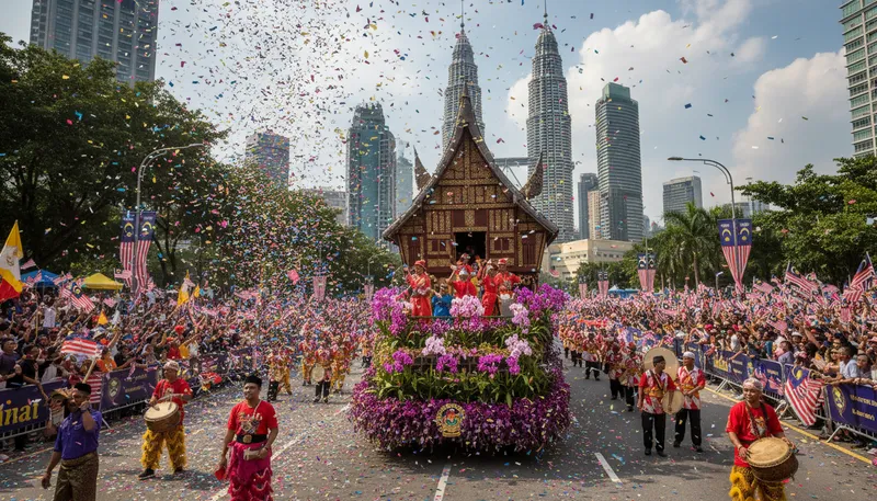 Illustration of malaysians: People from Malaysia, a country in Southeast Asia.