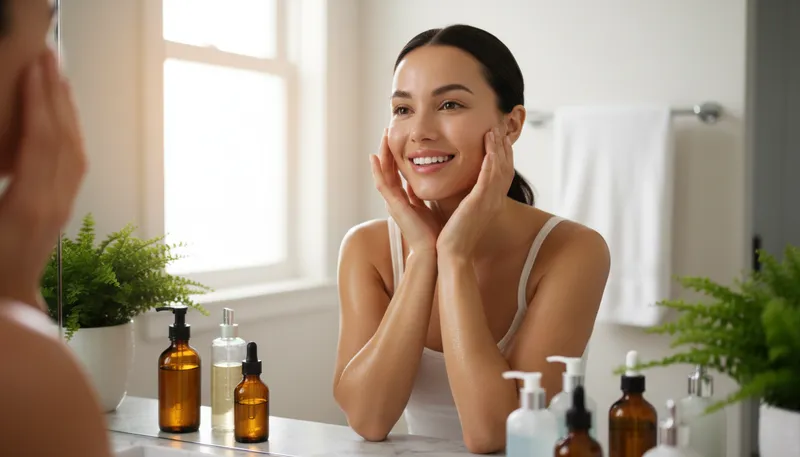 Illustration of skincare: Products and routines for healthy skin.