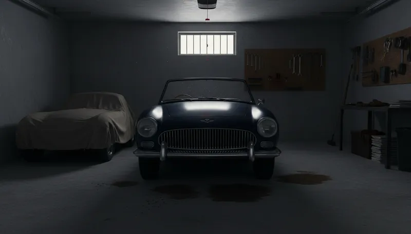 Illustration of garage: A building for parking vehicles.