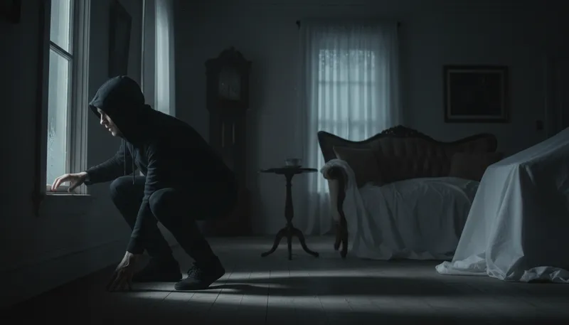 Illustration of intruder: Someone who enters without permission.