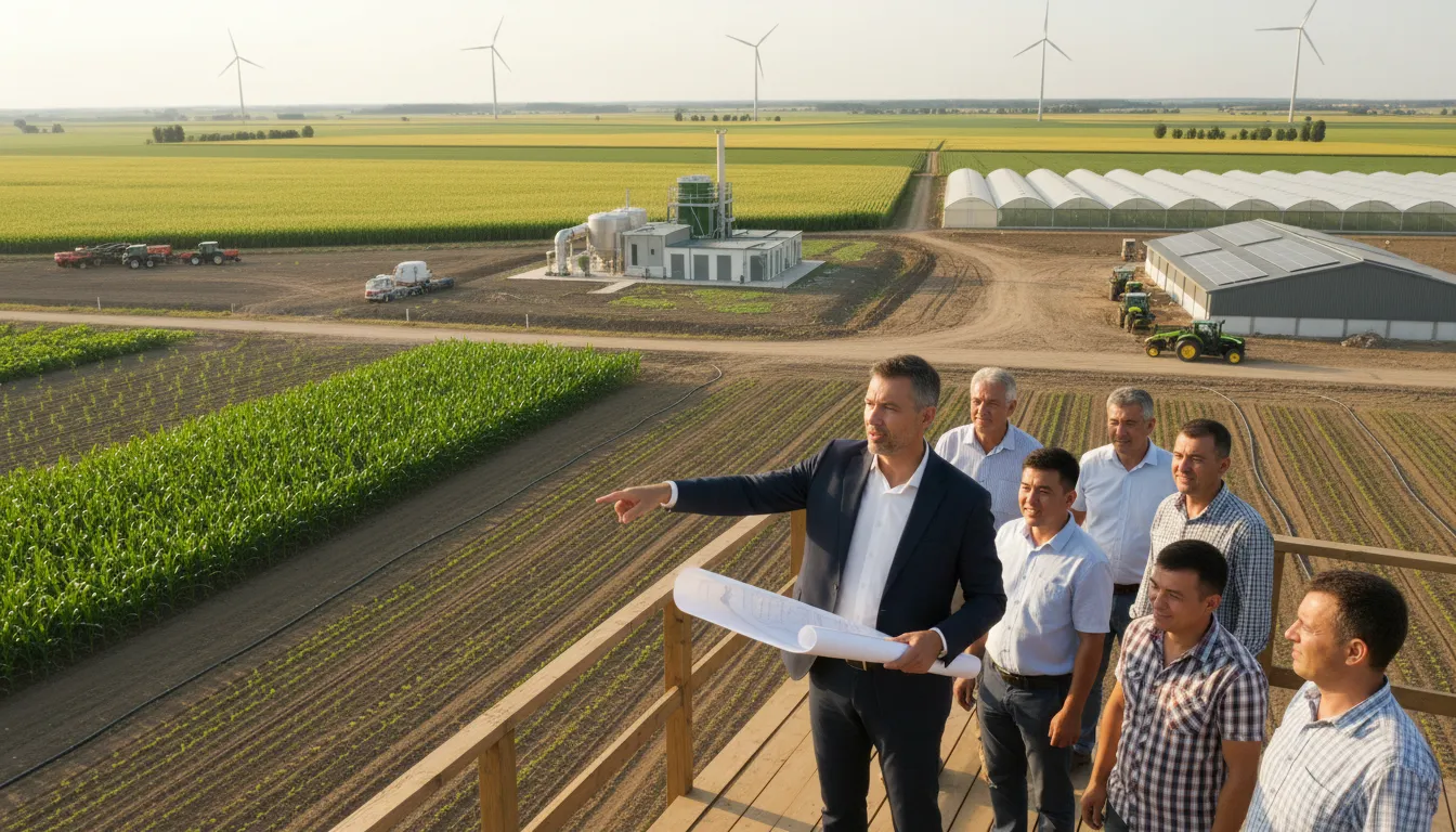Illustrazione di agri: related to farming and the land