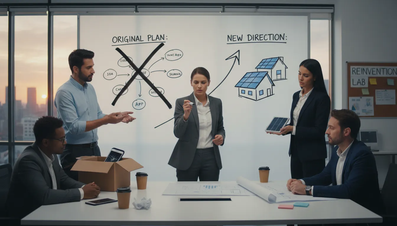 Illustration of pivot: change direction after realizing the original plan failed