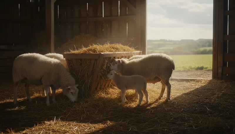 Illustration of manger: A trough used to hold feed for animals.