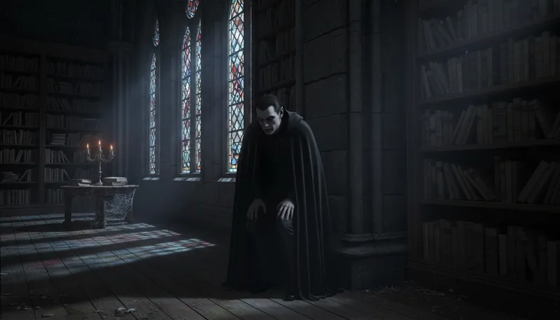 Illustration of vampire: a mythical creature that drinks blood