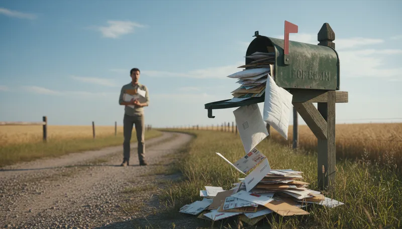 Illustration of mailbox: A box for receiving postal mail.
