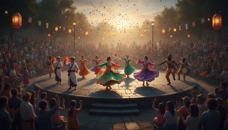 Illustration of cultural: related to the ideas and customs of a group