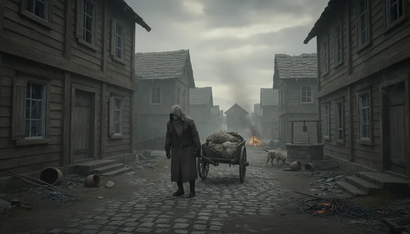 Illustration of plague: A widespread disease causing many deaths.