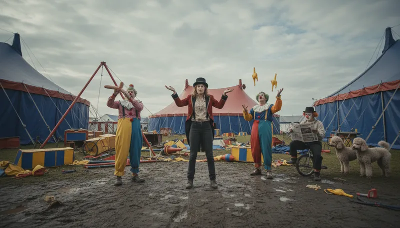 Illustration of a few clowns short of a circus: someone is not very bright