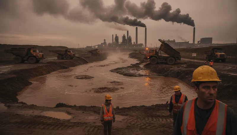 Illustration of sludge: Thick, muddy, or viscous material.