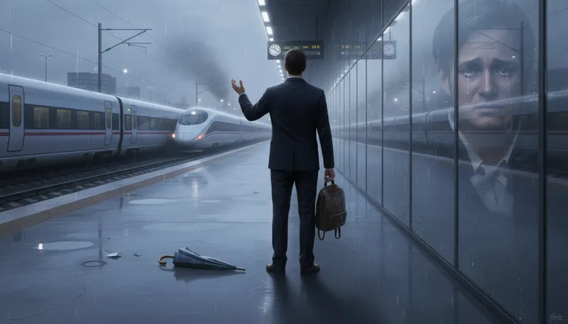 Illustration of too late: arriving after the right moment