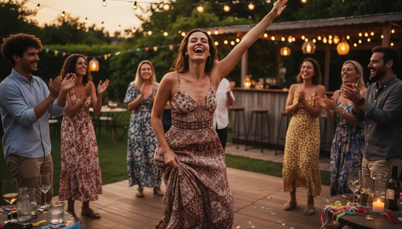 Illustration of life of the party: the most lively or entertaining person present.