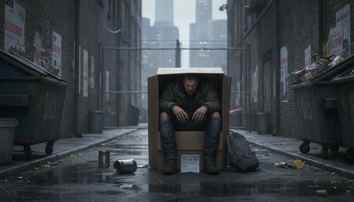 in a boxのイラスト：trapped in a difficult situation with few choices