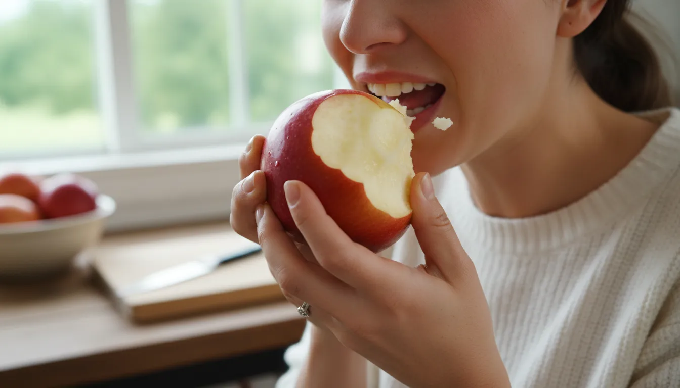 Cortland 的插圖：a red apple variety that resists browning