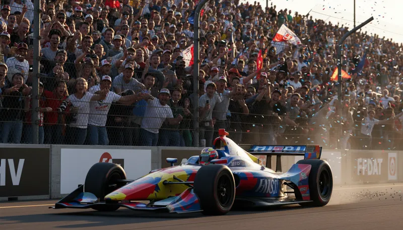 Illustration of indycar: A type of open-wheel racing car.