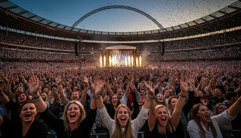Illustration of wembley: A famous stadium in London, England.