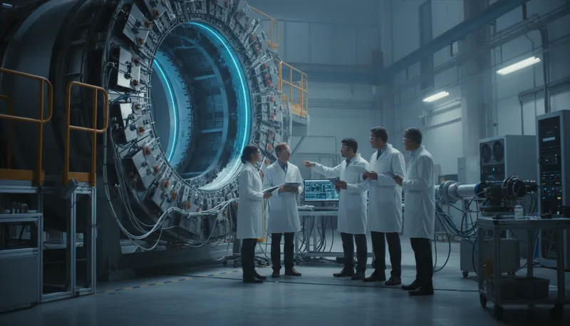 Illustration of synchrotron: A type of particle accelerator.