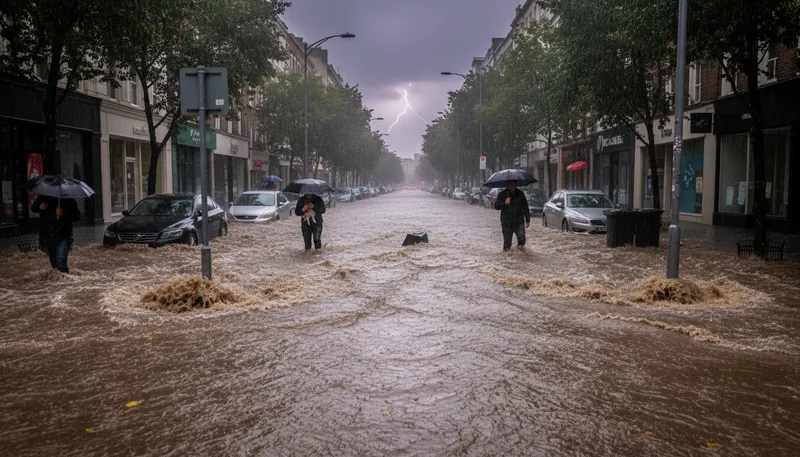 Illustration of spate: A sudden flood or outpouring.