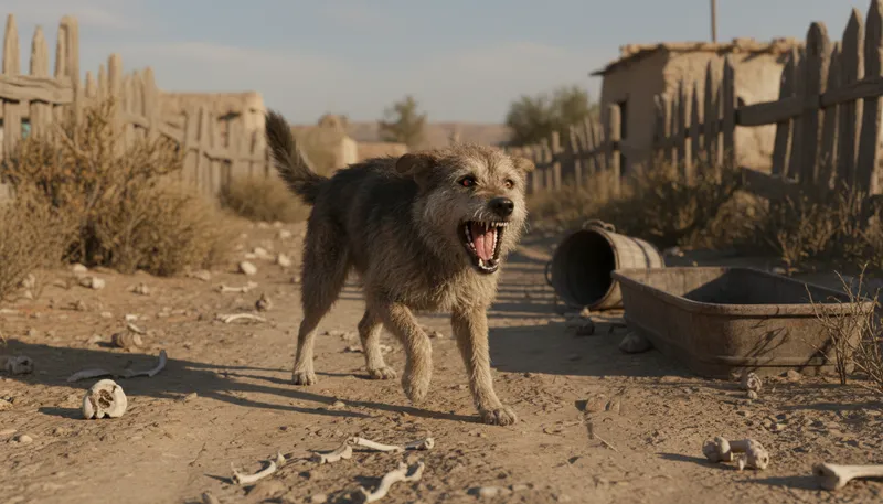 Illustration of rabies: A deadly virus spread by animal bites.
