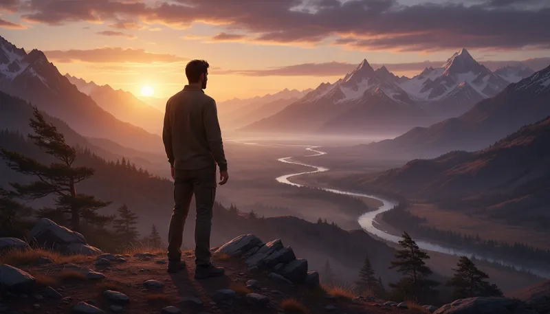 Illustration of afar: From a distance; far away.