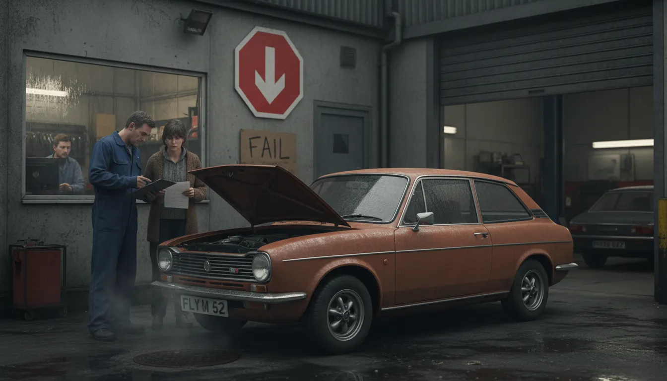 Ilustração de MOT: Ministry of Transport test in the UK