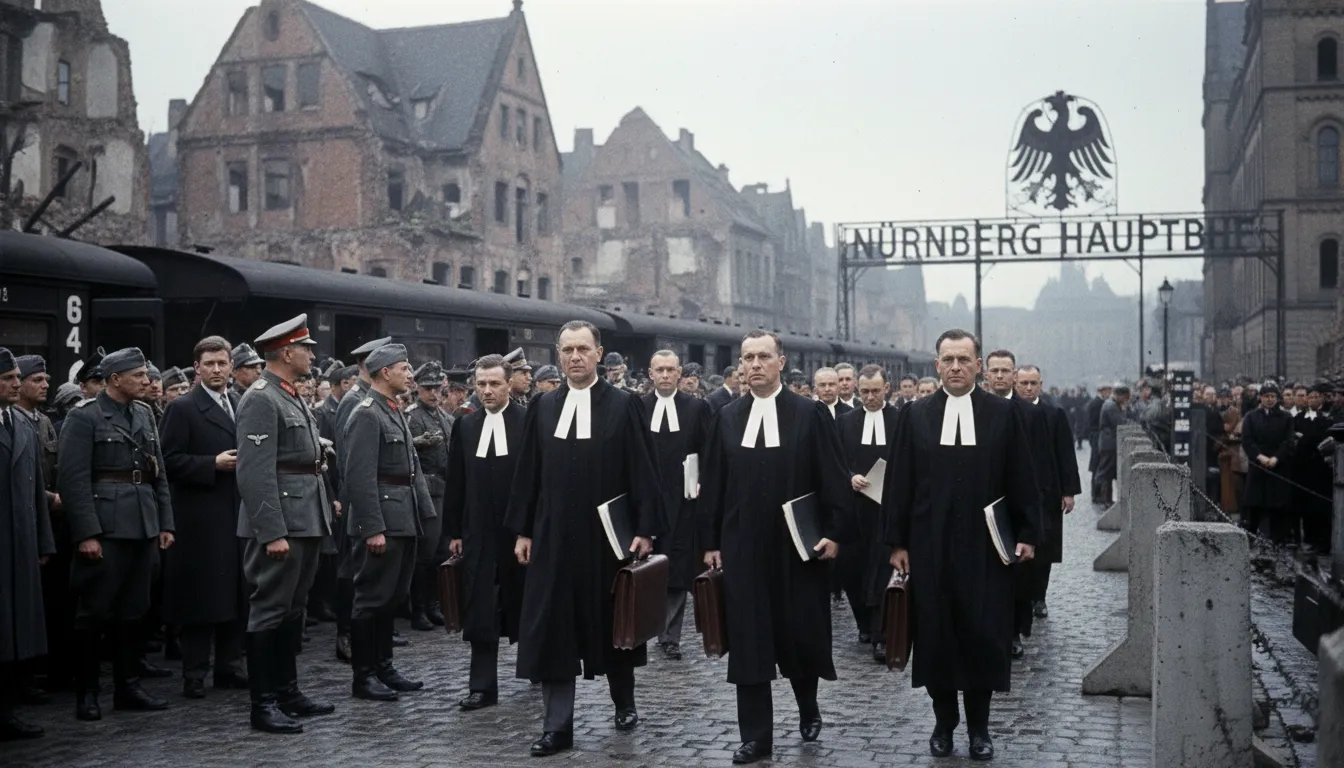 Nuremberg 일러스트: A city known for historical war crime trials.