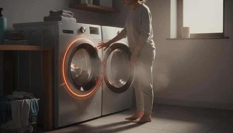 Illustration of dryer: A machine that removes moisture from clothes.