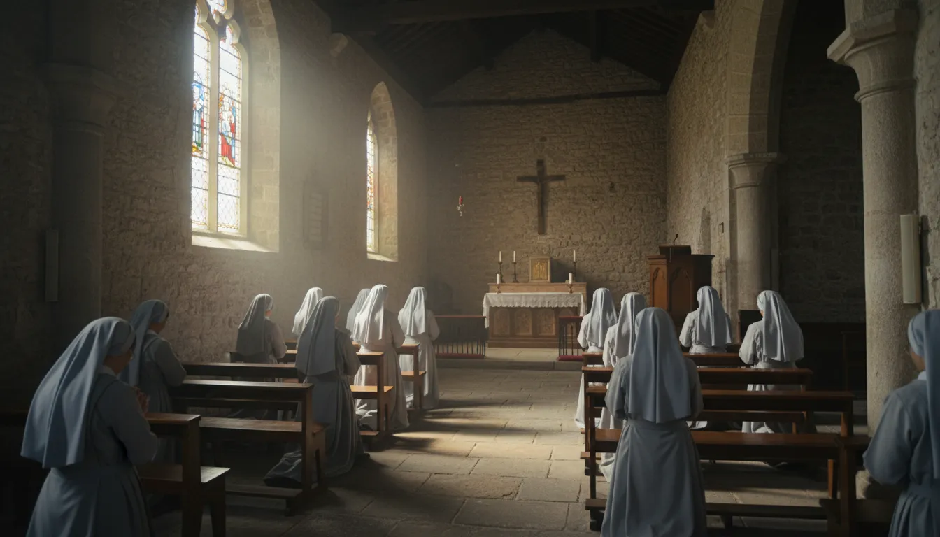covent 일러스트: A community of monks or nuns.