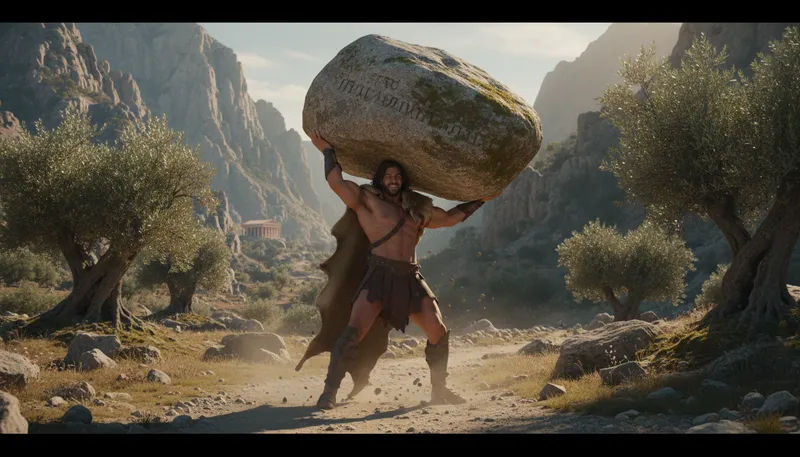 Illustration of hercules: A hero in Greek mythology known for strength.