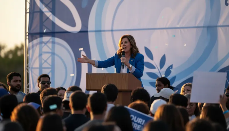 Illustration of democrat: a member of the Democratic Party