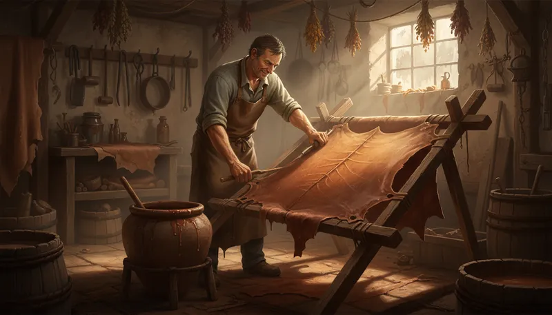 Illustration of tan: to make leather from animal hides