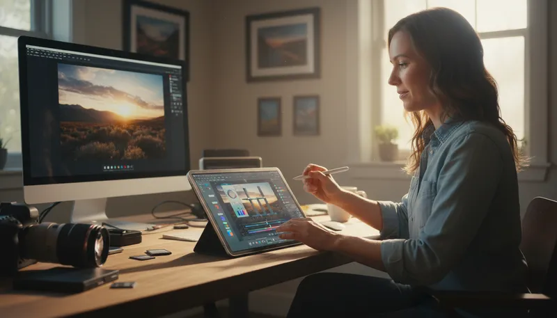 Illustration of lightroom: Adobe software for photo editing and organizing.