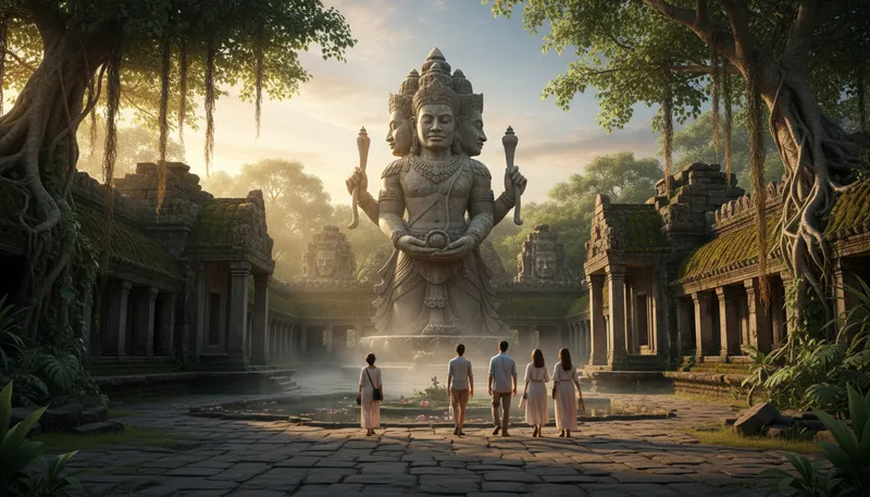 Illustration of brahma: A major Hindu god, creator of the universe.