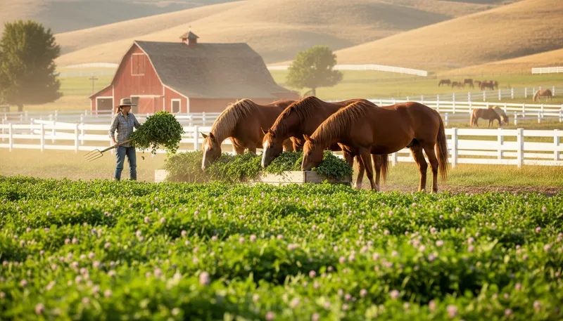 Illustration of lucerne: type of forage crop for livestock.