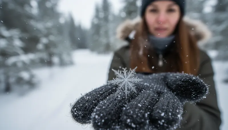 Illustration of snowflake: A unique crystal of frozen water that falls as snow.