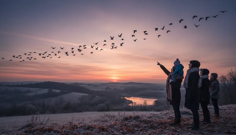 Illustration of migratory: Moving from one place to another seasonally.