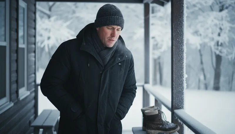 Illustration of it's cold outside: indicating low outdoor temperatures