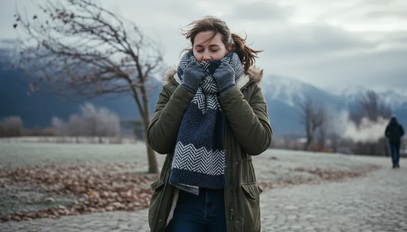 Illustration of muffler: a scarf worn around the neck for warmth