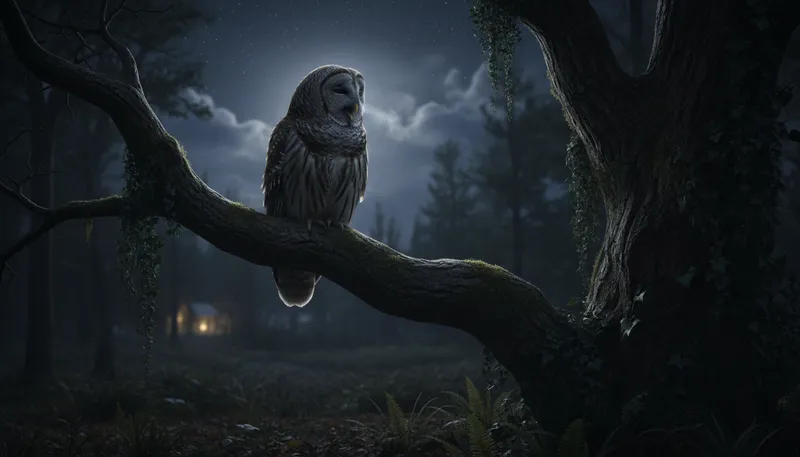 Illustration of owl: A nocturnal bird known for its wisdom.
