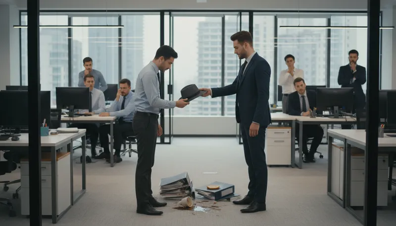 Illustration of hand someone his hat: to dismiss someone from a job