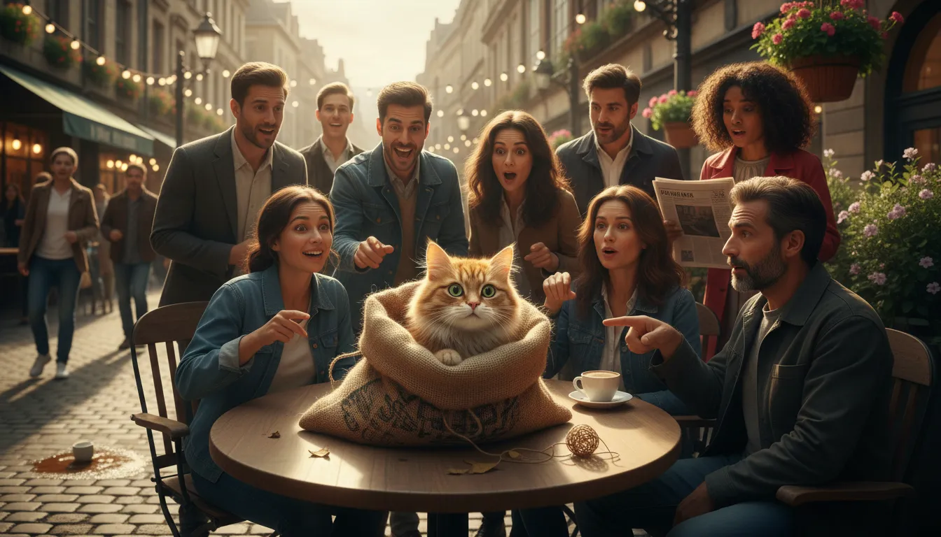 Ilustração de the cat's out of the bag: A secret has been revealed.