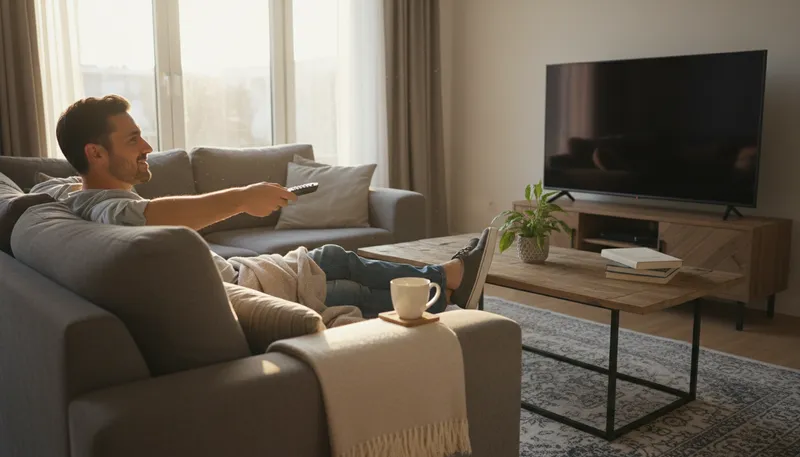 Illustration of make oneself at home: Act comfortably in a place that's not yours.