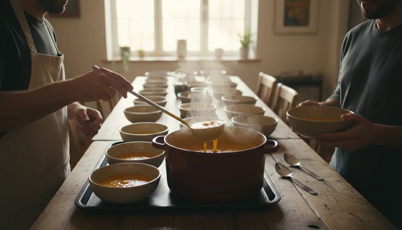 bowl up-এর ইলাস্ট্রেশন: To serve food into a deep round dish.