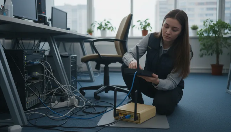 Illustration of router: a device that directs internet traffic