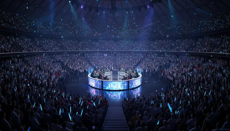 Illustration of esports: Organized, competitive video game playing.
