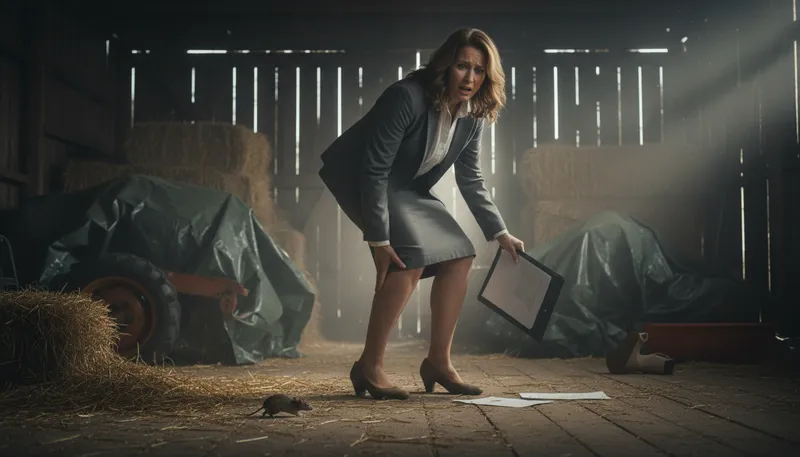 Illustration of bit by a barn mouse: Feeling nervous or anxious.
