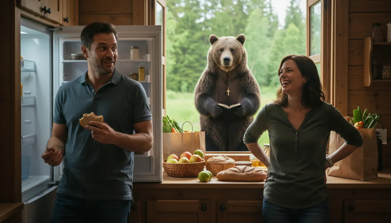 Ilustración de are bears Catholic: a humorous rhetorical question about obvious truths