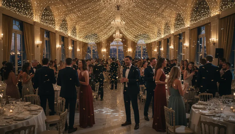 Illustration of banquet: A large meal for a special occasion.