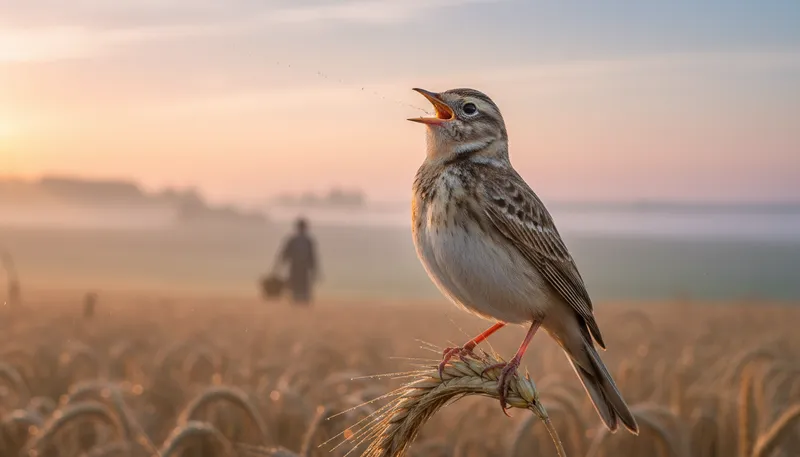 Illustration of lark: A type of songbird known for singing.